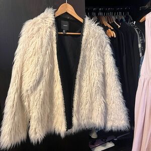 Cream Faux Fur Jacket